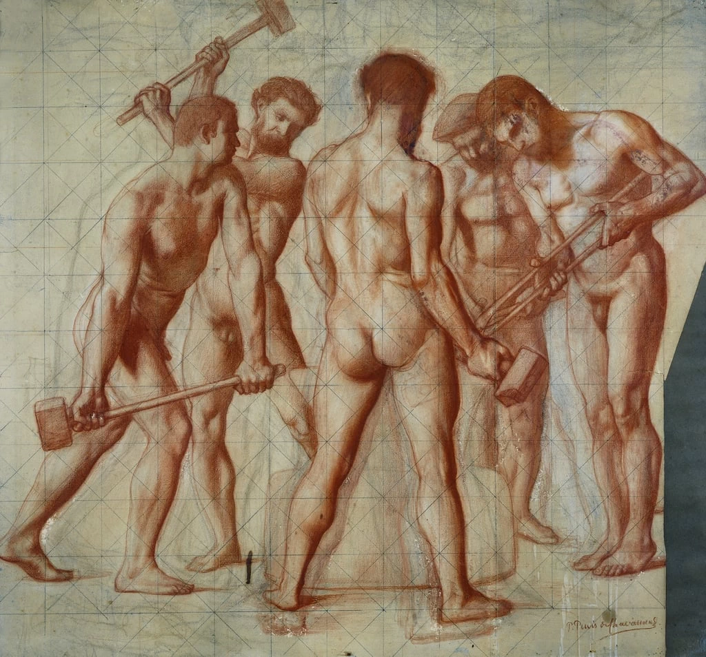 Pierre Puvis de Chavannes - 132, Studio per l'allegoria del lavoro, Musee Bonnat, Bayonne